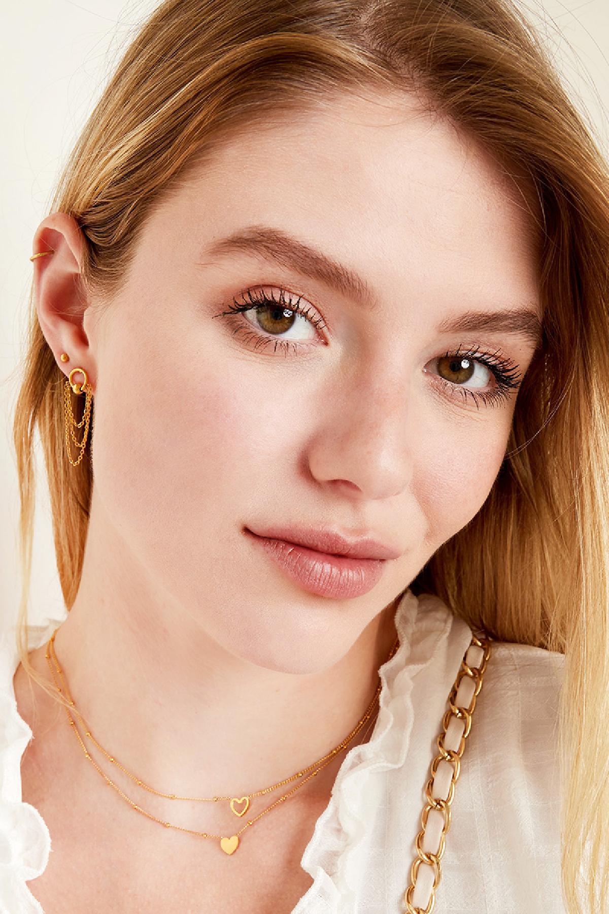 Minimalistic necklace heart Gold Color Stainless Steel