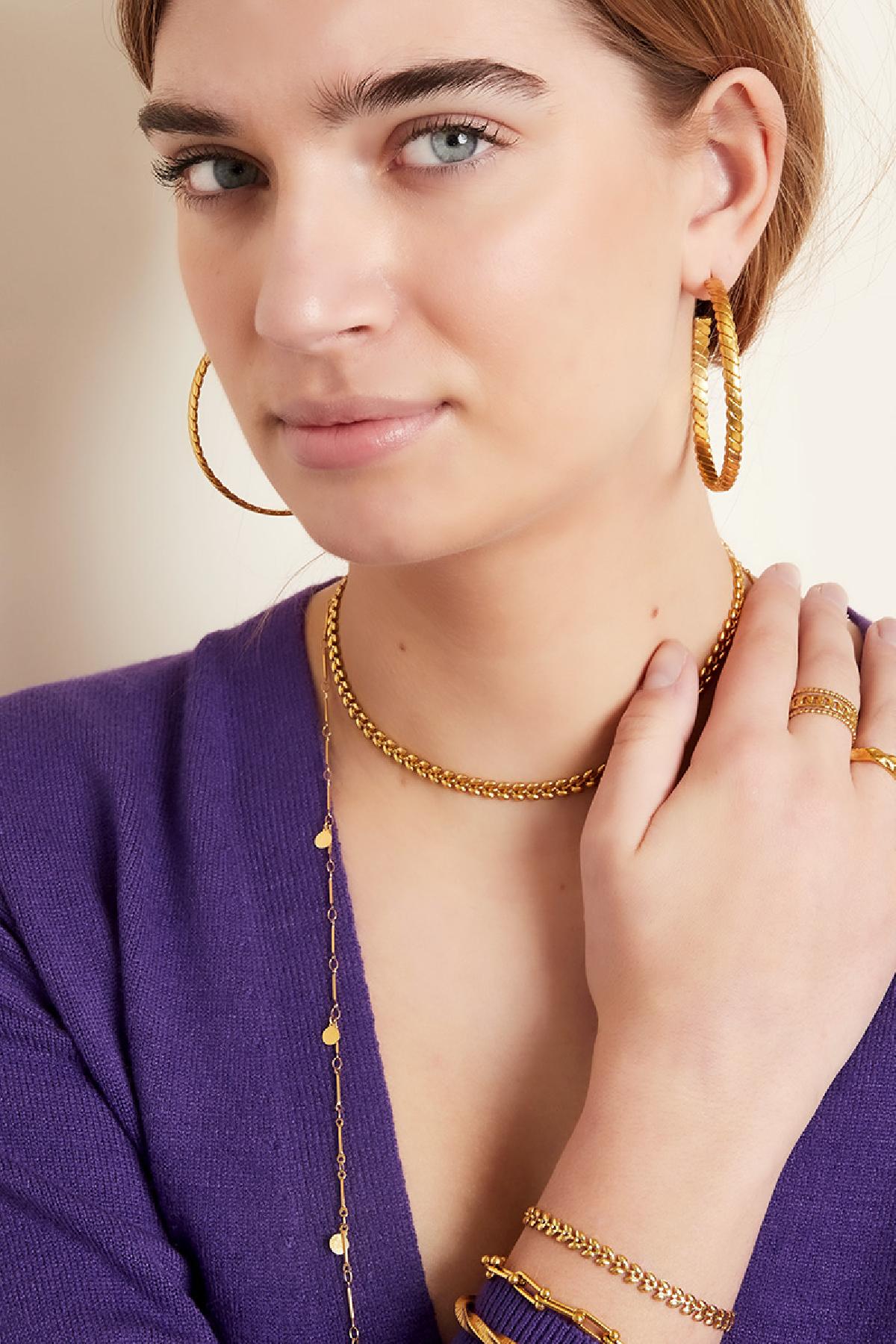 Bracelet leafs Gold Color Stainless Steel