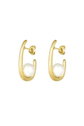 earrings half moon pearl