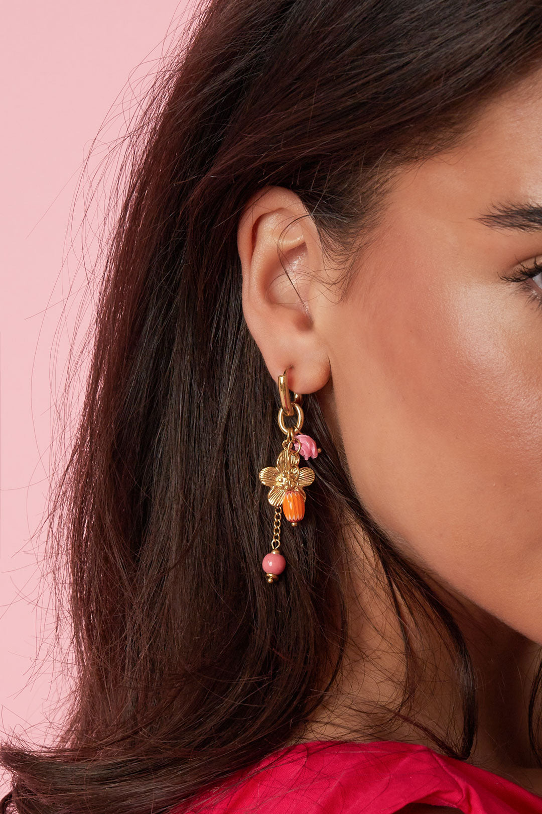 Stainless Steel Dangle Earrings Flower Casual Daily Romantic Series Women's jewelry