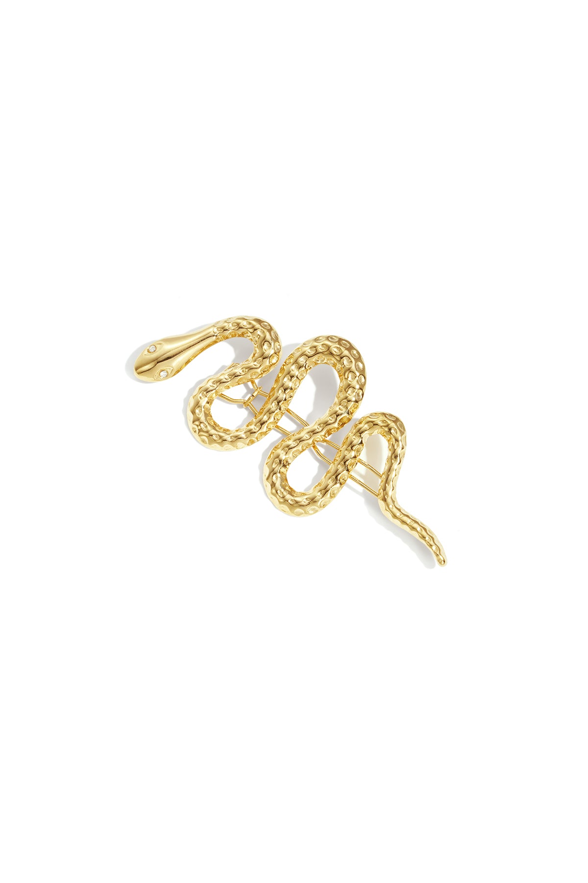 Brooch hairpin snake with stones