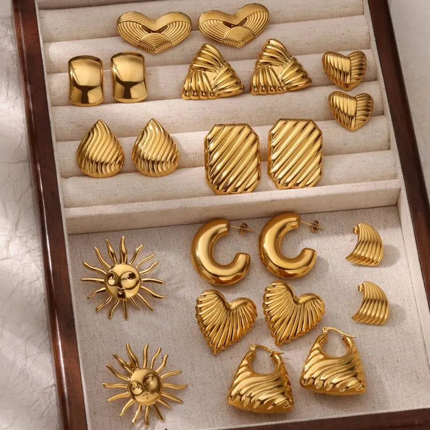 Elegance Geometry Texture Earrings