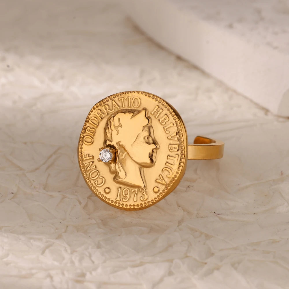 Ancient Greek Arethusa Goddess Coin Rings