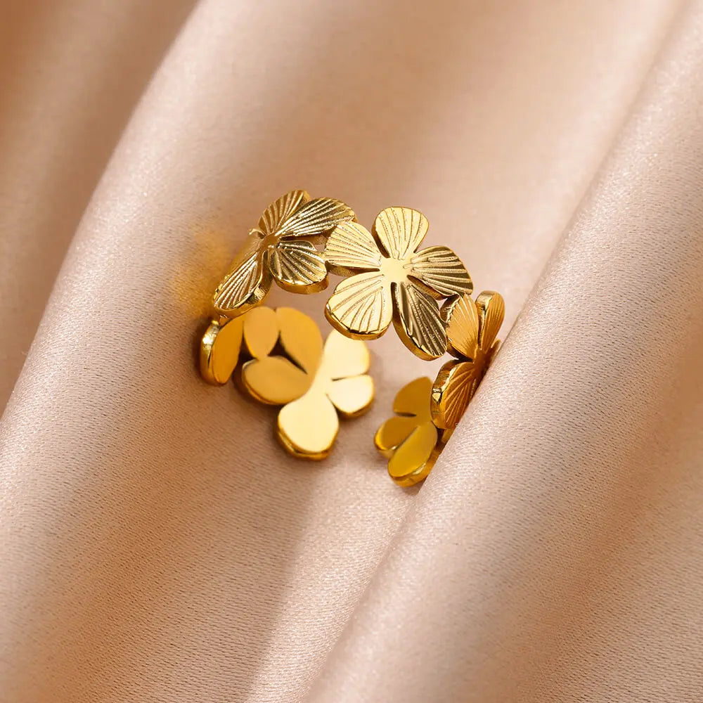 Geometric Luxury Evil Eye Adjustable Rings