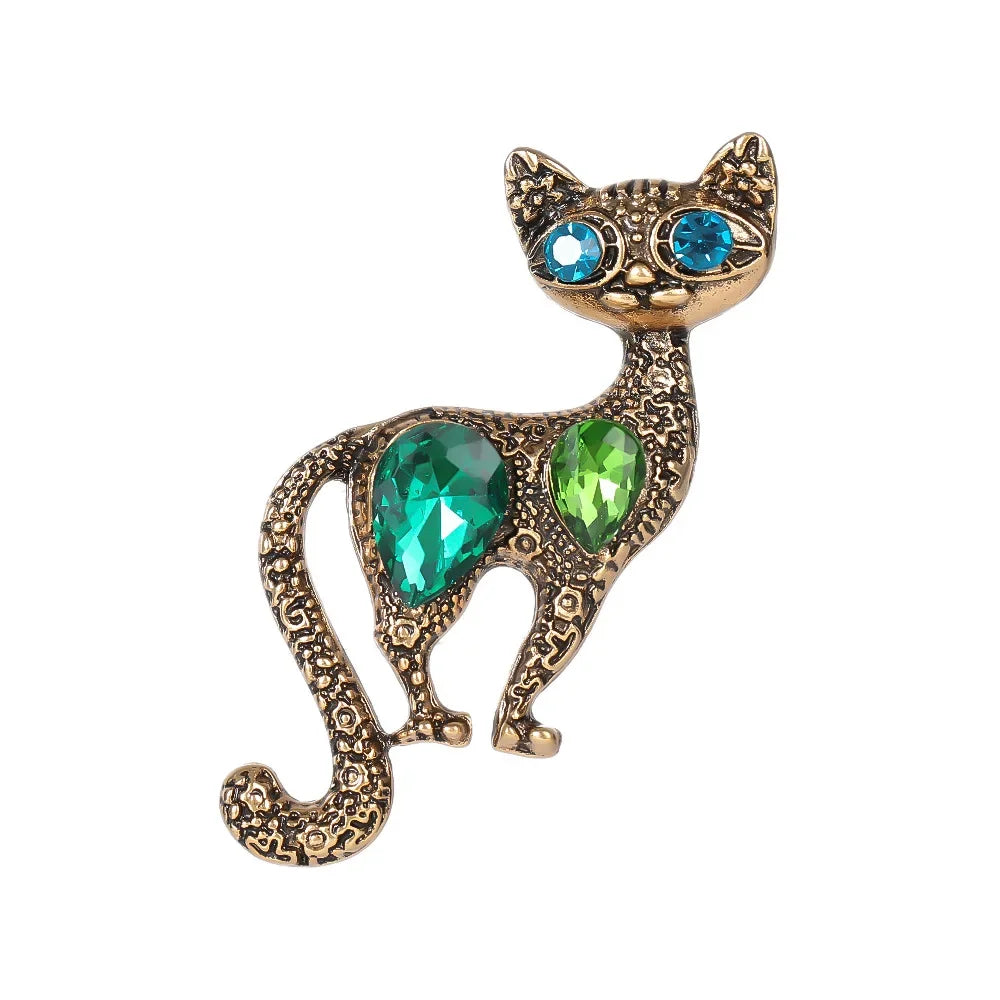 Vintage Crystal Brooches Creative Animal, Flowers