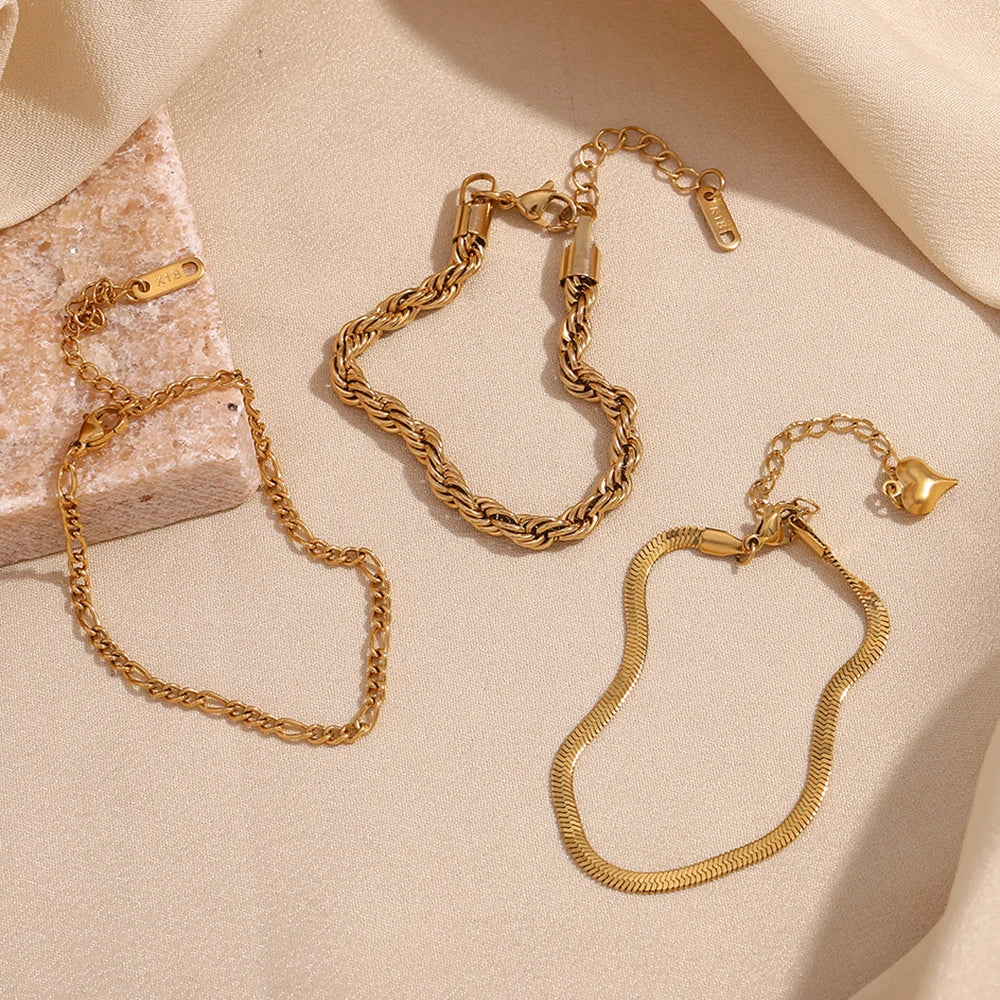 Blade Figaro Twists Chains Bracelet