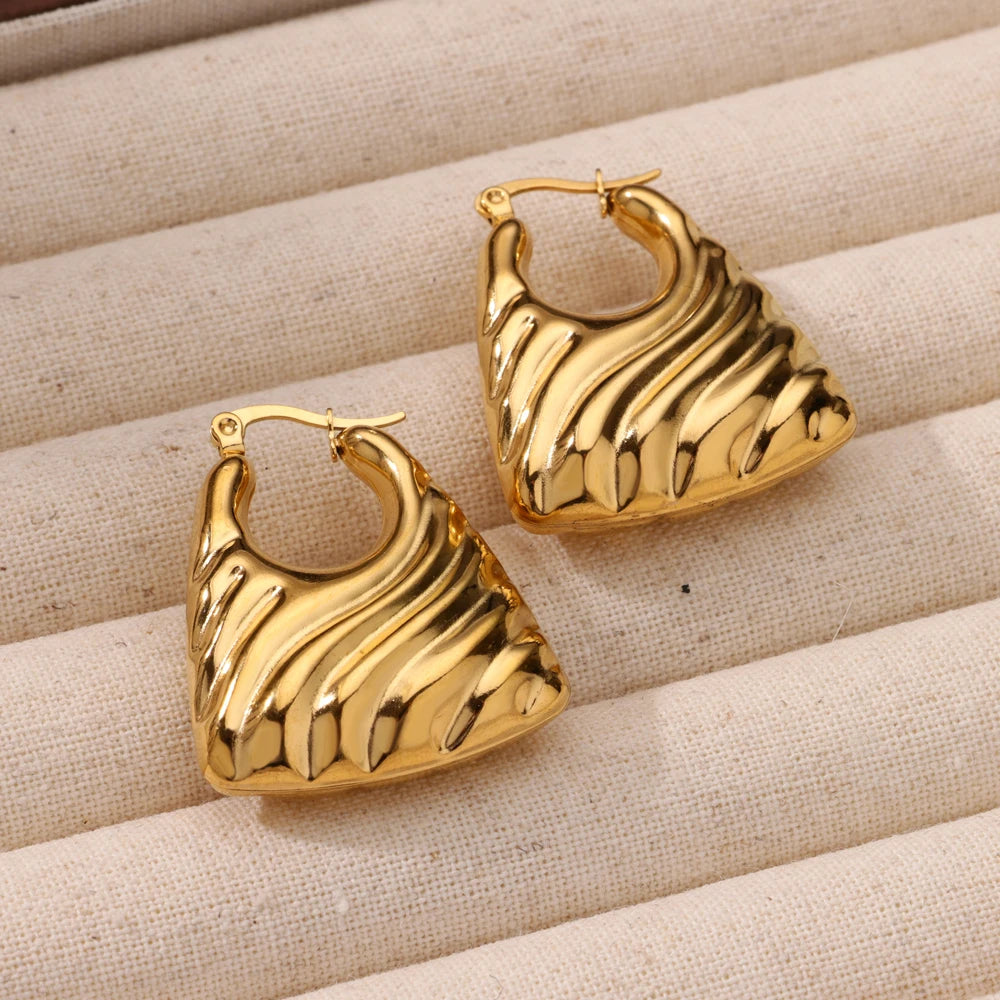 Elegance Geometry Texture Earrings