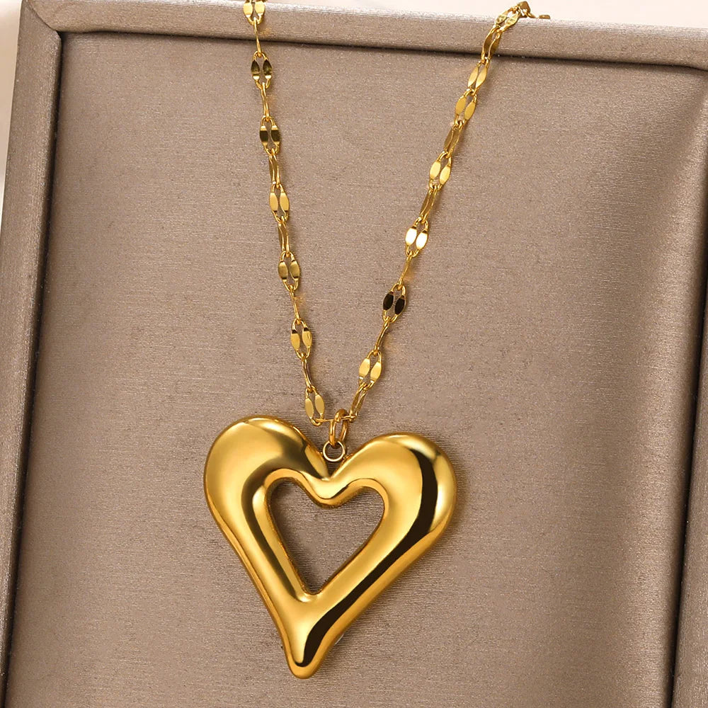 Punk Heart Pendant Necklaces