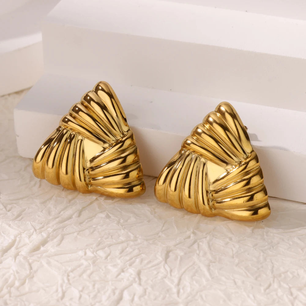 Elegance Geometry Texture Earrings