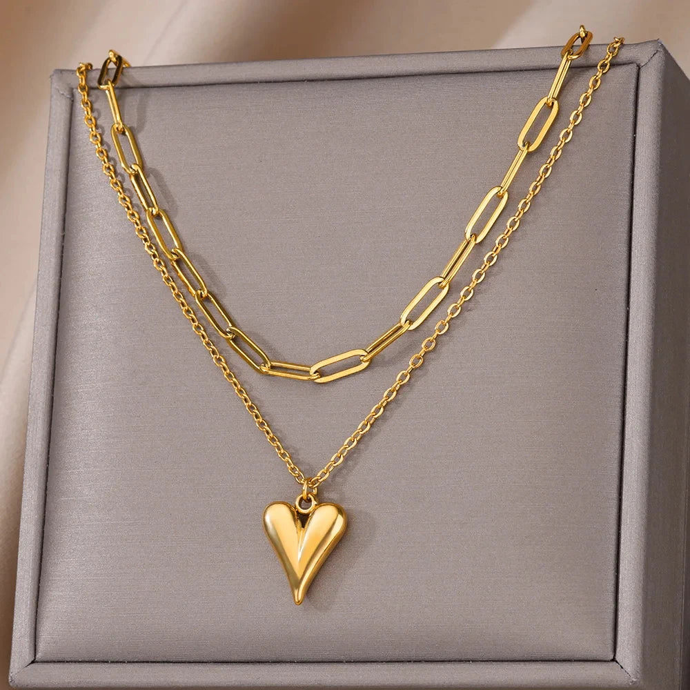 Punk Heart Pendant Necklaces