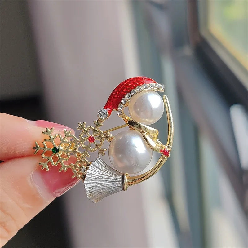 Christmas Snowman Brooches