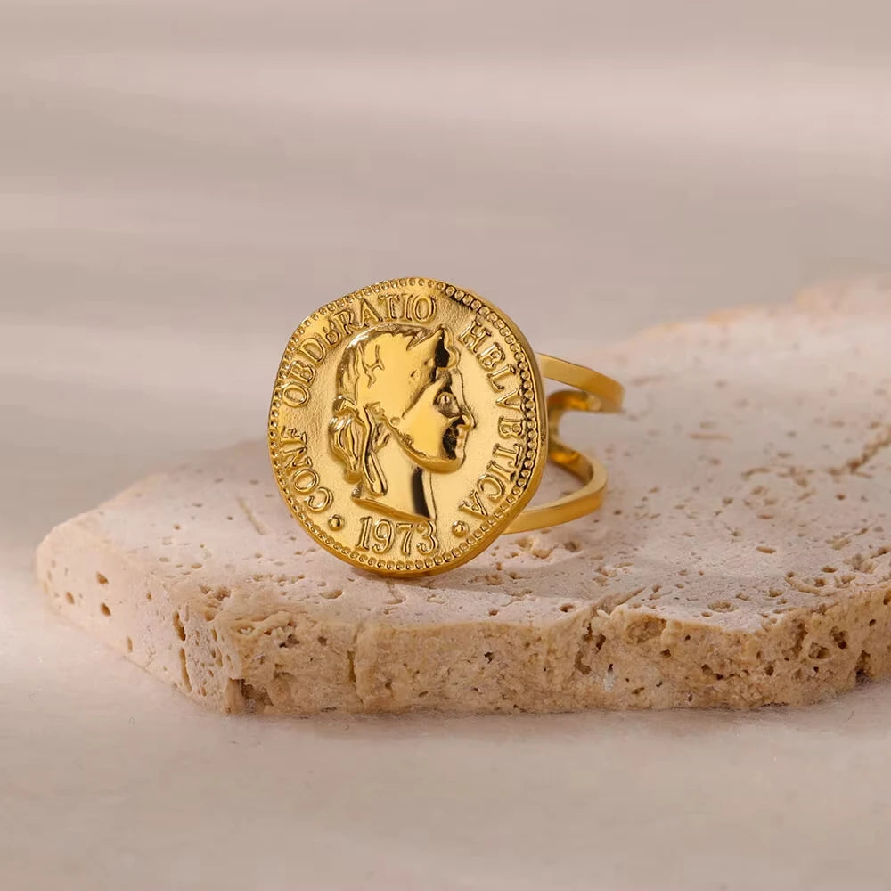 Ancient Greek Arethusa Goddess Coin Rings